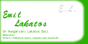 emil lakatos business card